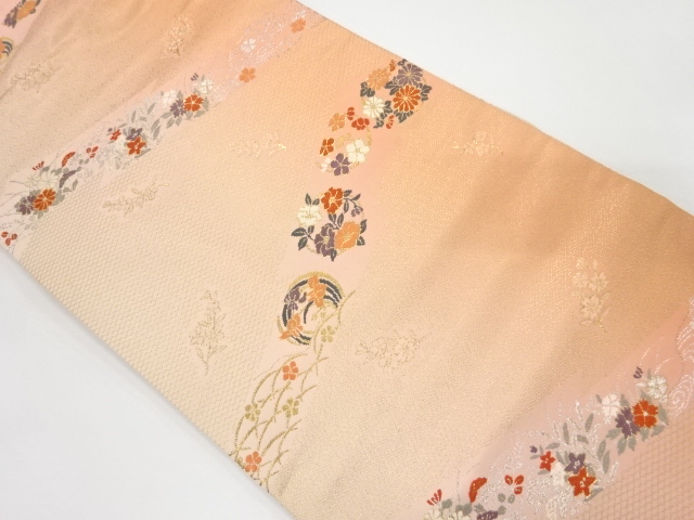 JAPANESE NAGOYA OBI / WOVEN FLORAL PLANTS